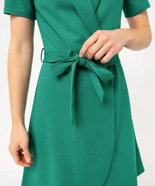 Robe portefeuille manches courtes en maille extensible femme vue5 - GEMO 4G FEMME - GEMO