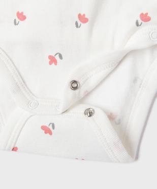 Bodies manches longues fermeture devant bébé fille (lot de 3) vue2 - GEMO 4G BEBE - GEMO