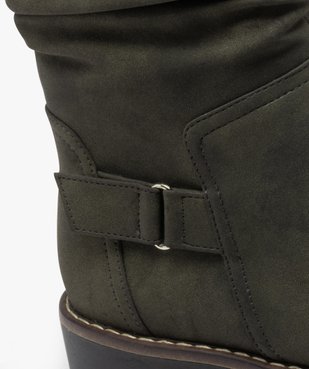 Boots femme à talon plat dessus uni avec col plissé vue7 - GEMO (CASUAL) - GEMO
