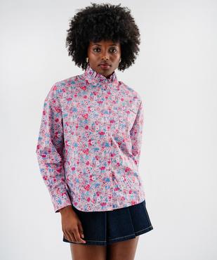 Chemise manches longues à col victorien fleurie femme - LuluCastagnette X Alizée vue5 - LULUCASTAGNETTE - GEMO