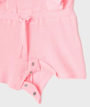 Combishort en maille nid d’abeille bébé fille vue2 - GEMO(BEBE DEBT) - GEMO
