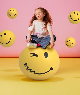 Tee-shirt manches courtes en jersey de coton imprimé fille -  Smiley World vue4 - SMILEY WORLD - GEMO