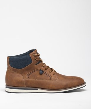 Baskets homme mid-cut casual unies avec col denim vue1 - GEMO (CASUAL) - GEMO