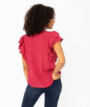 Blouse ample sans manches à col V et volants femme vue3 - GEMO(FEMME PAP) - GEMO
