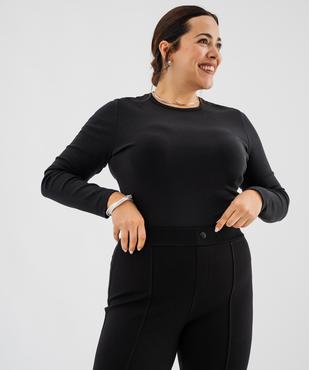 Tee-shirt manches longues en coton et modal femme grande taille vue2 - GEMO 4G GT - GEMO