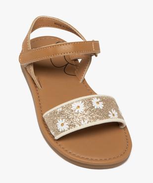 Sandales à bride pailletée et fleurie ajustables par scratch fille vue5 - LOVELY WINGS - GEMO