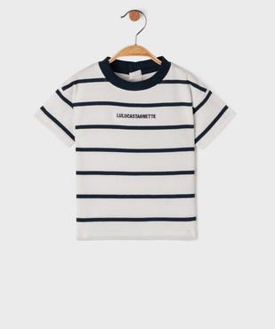 Tee-shirt manches courtes à rayures bébé garçon - LuluCastagnette vue1 - LULU CASTAGNETTE GEMO FOR GOOD - GEMO