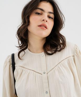 Blouse manches longues esprit bohème femme grande taille vue2 - GEMO (G TAILLE) - GEMO