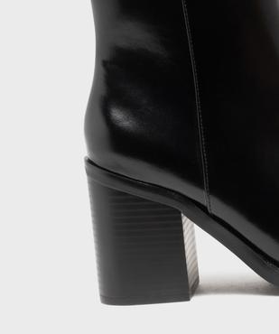 Boots à talon large et bout rond unies femme vue6 - FOLLOW ME - GEMO