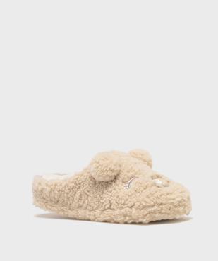 Chaussons mules fourrées à détails en relief femme vue2 - GEMO(HOMWR FEM) - GEMO