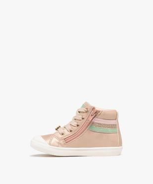 Chaussures montantes premiers pas à tige métallisée bébé fille - LuluCastagnette vue4 - LULU CASTAGNETT - GEMO