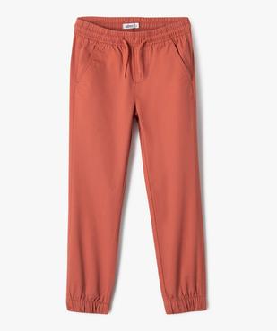 Pantalon jogger en twill de coton taille élastique garçon vue1 - GEMO (ENFANT) - GEMO