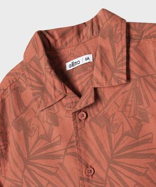 Chemise à manches courtes en coton texturé et imprimé garçon vue2 - GEMO (ENFANT) - GEMO