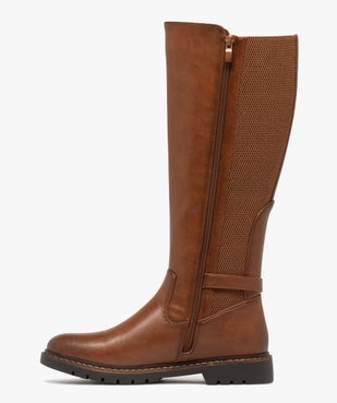 Bottes femme cavalières avec parties élastiques et boucle fantaisie vue3 - GEMO (CASUAL) - GEMO