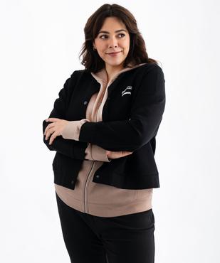 Blouson fermeture pression avec inscription brodée femme grande taille vue1 - GEMO (G TAILLE) - GEMO