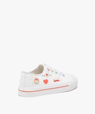 Baskets fille en toile avec graffitis et lacets élastiques vue4 - GEMO (ENFANT) - GEMO