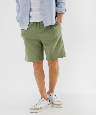 Bermuda en maille French Terry avec taille ajustable homme vue1 - GEMO 4G HOMME - GEMO