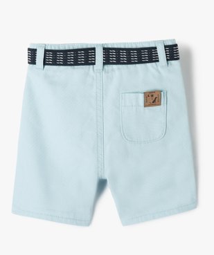 Bermuda bébé garçon en toile avec ceinture amovible vue3 - GEMO(BEBE DEBT) - GEMO