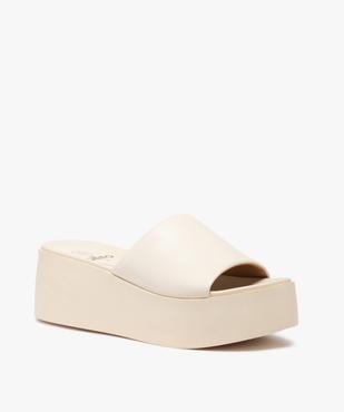 Mules femme à semelle plateforme et large bride unie vue2 - GEMO(URBAIN) - GEMO