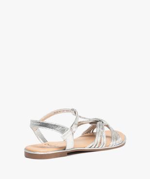 Sandales femme à talon plat et fines brides métallisées  vue4 - GEMO (CASUAL) - GEMO
