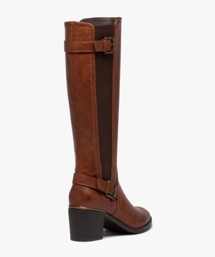 Bottes femme unies à talon carré avec liseré métallisé vue4 - VALENTINA BALDA - GEMO