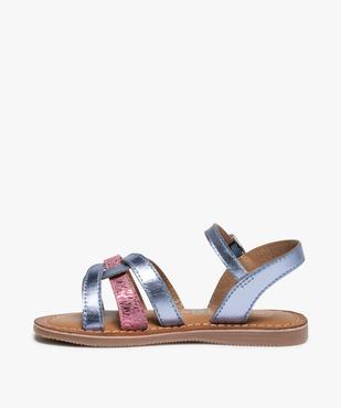 Sandales fille à brides brillantes en cuir vue3 - GEMO (ENFANT) - GEMO