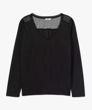 Tee-shirt femme à manches longues avec tulle dans le haut du dos vue4 - GEMO 4G FEMME - GEMO