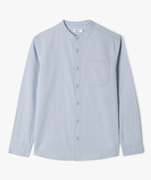Chemise manches longues à col mao en coton lin mélangés garçon vue1 - GEMO (JUNIOR) - GEMO