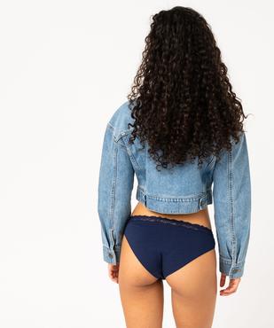 Culotte en coton stretch avec ceinture dentelle femme (lot de 2) vue3 - GEMO 4G FEMME - GEMO