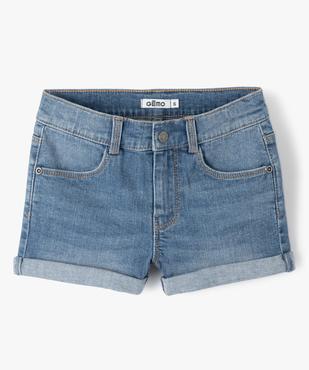 Short en jean extensible à revers fille vue1 - GEMO 4G FILLE - GEMO