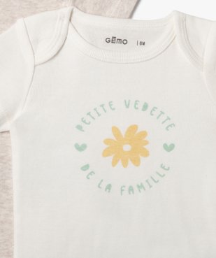 Body bébé manches courtes col américain (lot de 3) vue3 - GEMO 4G BEBE - GEMO