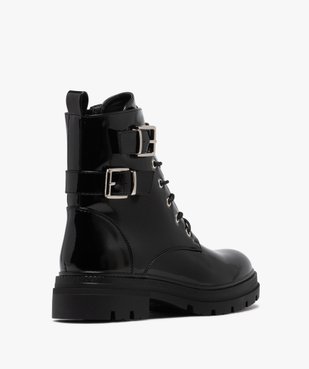 Boots vernies à semelle crantée et boucles femme vue4 - 5 MILES - GEMO