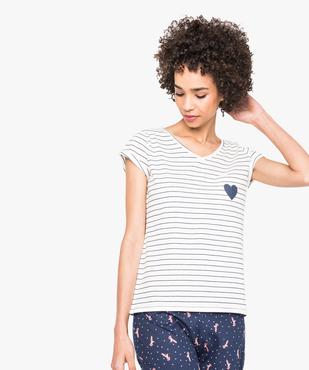 Haut de pyjama à manches courtes vue1 - GEMO(HOMWR FEM) - GEMO