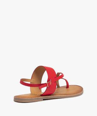 Sandales femme à talon plat et brides en cuir vue4 - GEMO (CASUAL) - GEMO