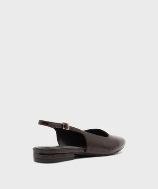 Escarpins slingback à bout carré et talon plat femme - Follow Me vue4 - FOLLOW ME - GEMO