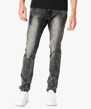 Jean slim aspect usé vue1 - GEMO (HOMME) - GEMO