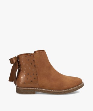 Boots fille en suédine motifs étoiles et ruban décoratif vue1 - GEMO (ENFANT) - GEMO
