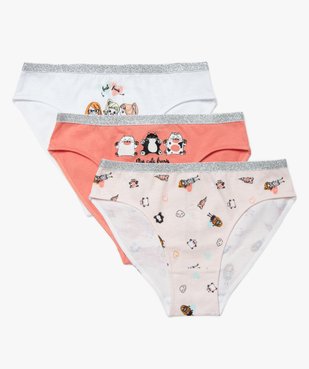 Culottes fille à motifs et ceinture pailletée (lot de 3) vue1 - GEMO 4G FILLE - GEMO