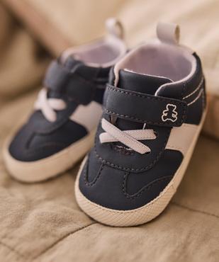 Chaussons de naissance look sneakers bébé - LuluCastagnette vue1 - LULU CASTAGNETTE GEMO FOR GOOD - GEMO