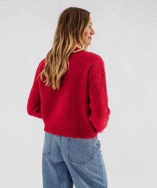 Gilet en maille bouclette avec boutons fantaisie femme  vue3 - GEMO(FEMME PAP) - GEMO