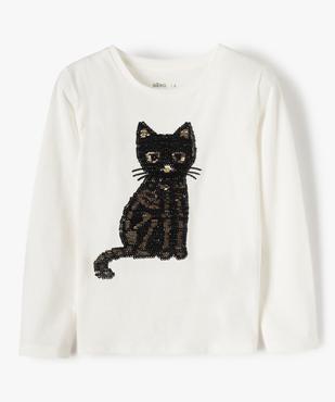 Tee-shirt fille avec motifs en sequins brodés vue2 - GEMO (ENFANT) - GEMO