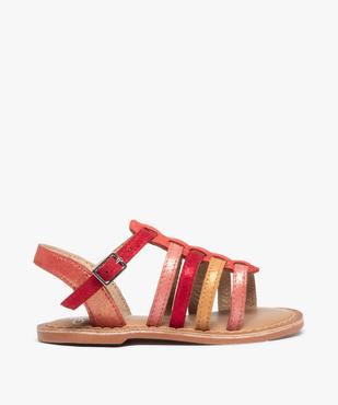 Sandales fille en cuir dessus brides métallisées vue1 - GEMO (ENFANT) - GEMO