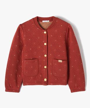 Veste fille à matelassage géométrique et détails dorés - LuluCastagnette vue1 - LULUCASTAGNETTE - GEMO