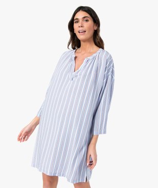 Chemise de nuit femme à manches 3/4 vue2 - GEMO(HOMWR FEM) - GEMO