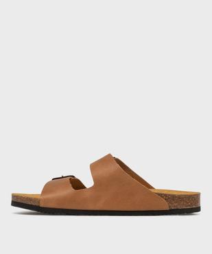 Mules ouvertes 2 brides dessus cuir homme - Tanéo vue3 - TANEO GEMO FOR GOOD - GEMO