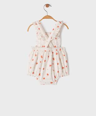 Combinaison courte à motifs fleuris et volants bébé fille vue4 - GEMO(BB COUCHE) - GEMO