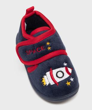 Chaussons montants en velours avec motif fusée bébé garçon vue5 - GEMO 4G BEBE - GEMO