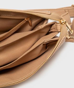 Sac 3 soufflets en matière grainée porté croisé femme vue3 - GEMO (ACCESS) - GEMO