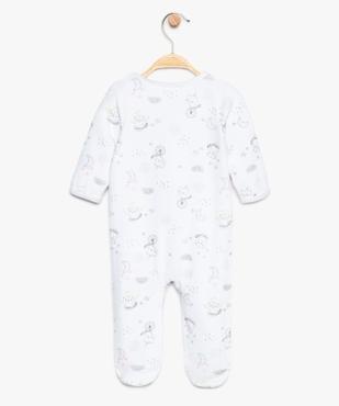 Pyjama bébé en velours fermeture devant avec motifs ratons laveurs vue2 - GEMO(BB COUCHE) - GEMO