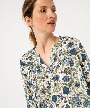 Tee-shirt à manches longues imprimé avec col boutonné femme vue2 - GEMO 4G FEMME - GEMO